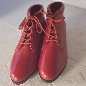 Red Leather Women's Boots